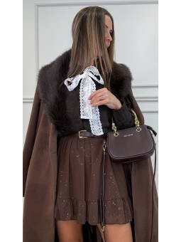 Jersey lazada encaje marrón