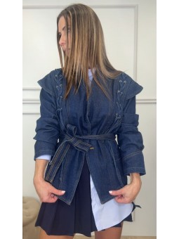 Chaqueta denim con cinturón