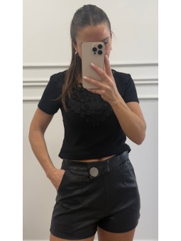 Short polipiel negro