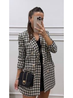 Blazer cuadros negra