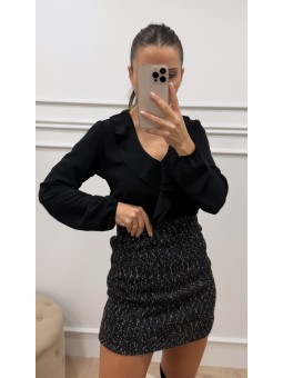 Bluza volantes negro