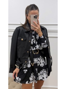 Vestido estampado negro