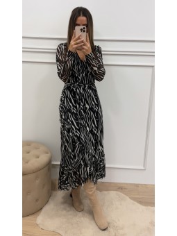 Vestido midi animal print