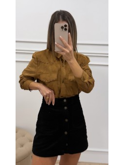 Camisa antelina taxas camel