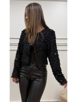 CHAQUETA LENTEJUELAS NEGRO