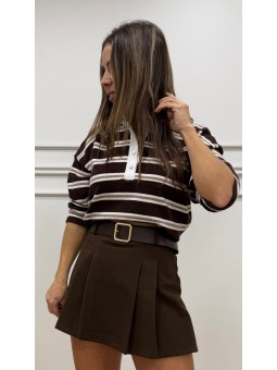 Polo rayas cuello volante...