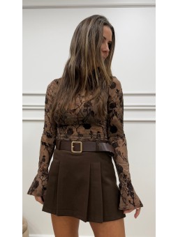 Camiseta transparencias marrón