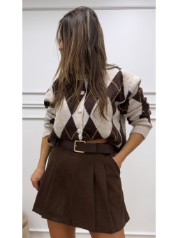 Falda tableada c/ cinturón