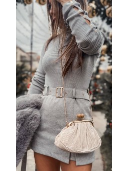 Falda/short con apertura  gris