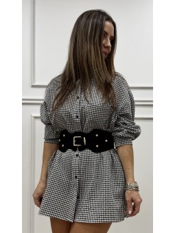 Camisa cuadro vichy negra