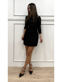 Falda paño negra