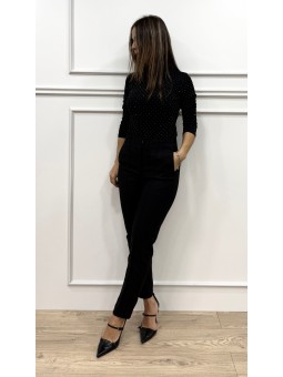 Camiseta brillos negra