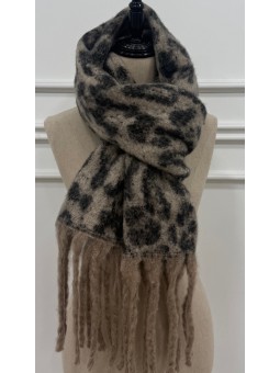 Fular animal print beige