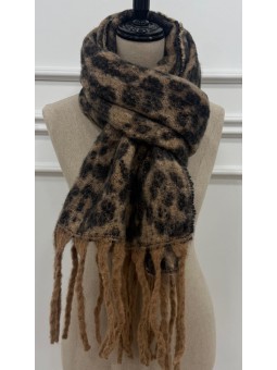 Fular animal print tostado