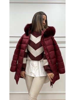 Jersey combinado granate