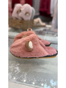 Zapatillas pelo orejas rosadas