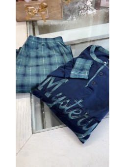 Pijama terciopelo marino