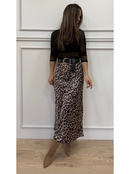 Falda satinada animal print