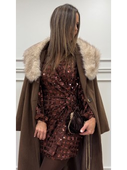 bolsos plizado MARRON