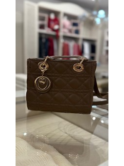 Bolso rombos marrón