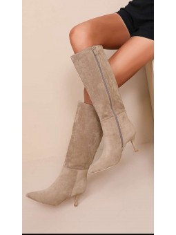 Bota alta beige