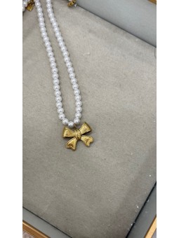 Collar perla grande lazada oro