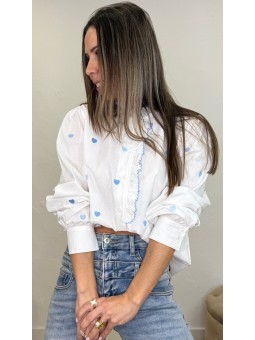 Blusa corazones azul