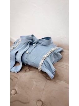 Camisa lazada volantes denim