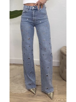 Pantalón denim flair ahujeros