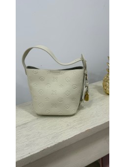 Bolso grabado beige
