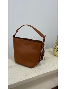 Bolso grabado camel