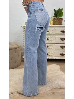 Pantalón wide leg denim...