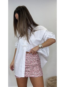 Falda lentejuelas rosa