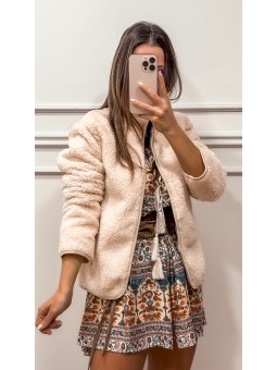 Chaqueta borreguillo beige
