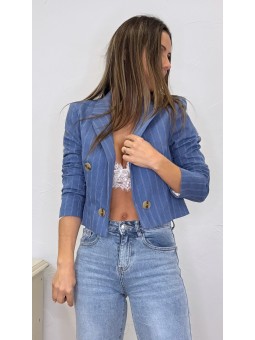 Blazer Arena corta rayas azul