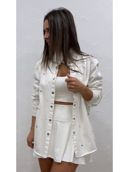 Sobrecamisa bordads flores