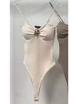 Body abaloro pecho beige