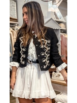 Chaqueta perlas negra PREVENTA