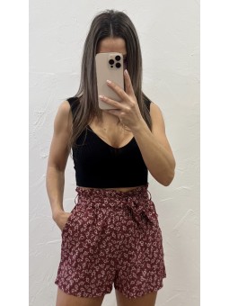 Short estampada granate