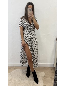 Vestido midi flores blanco