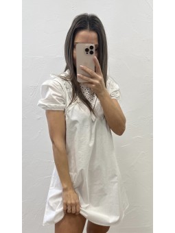 Vestido manga corta blanco