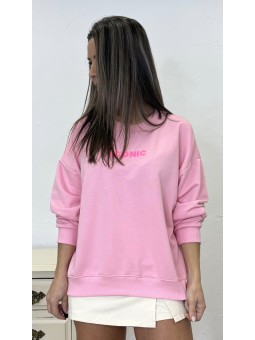 Sudadera letras rosa
