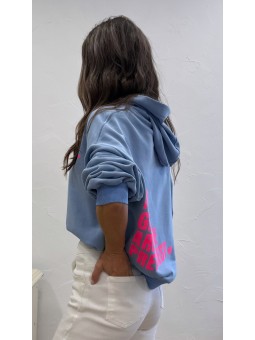 Sudadera letras fluor azul
