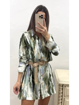 Vestido corto estampado...