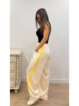 Pantalón tira lateral beis