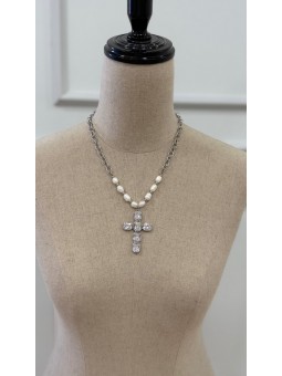 Collar cruz plata