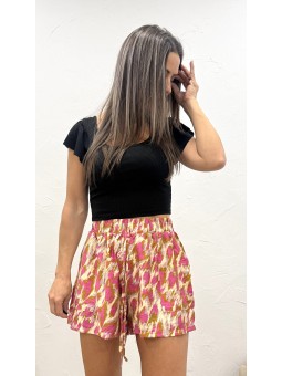 Short corto estampado fucsia