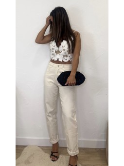 Pantalón mom fit beige